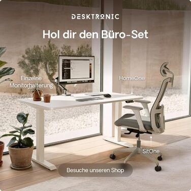 Регульований стіл Desktronic Homeone 160x80 см – електричний, з USB-портами, білий