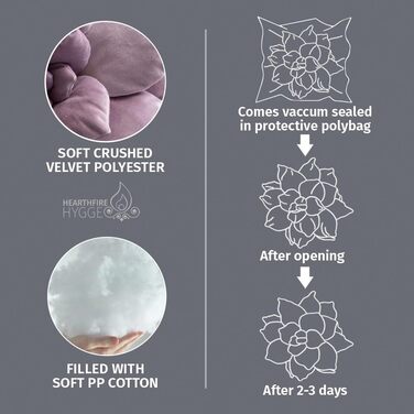 Hearthfire Hygge 3D Large Succulent Pillow, 16.8 inches, Soft Violet Leaf Pillow, Flower-Shaped Pillow, Succulent Decor, Cactus Pillow, Flippy Decorative Pillow, Cactus Plush, Succulent Pillow