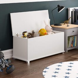 Дитяча іграшкова скриня Vida Designs Leon з кришкою, біла, дерев'яна, для зберігання іграшок та речей