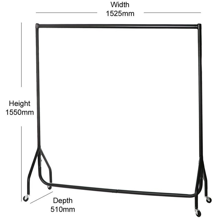 The Shopfitting Shop Stable Clothes Rack, high quality, 1.5 m long, 1.5 m high