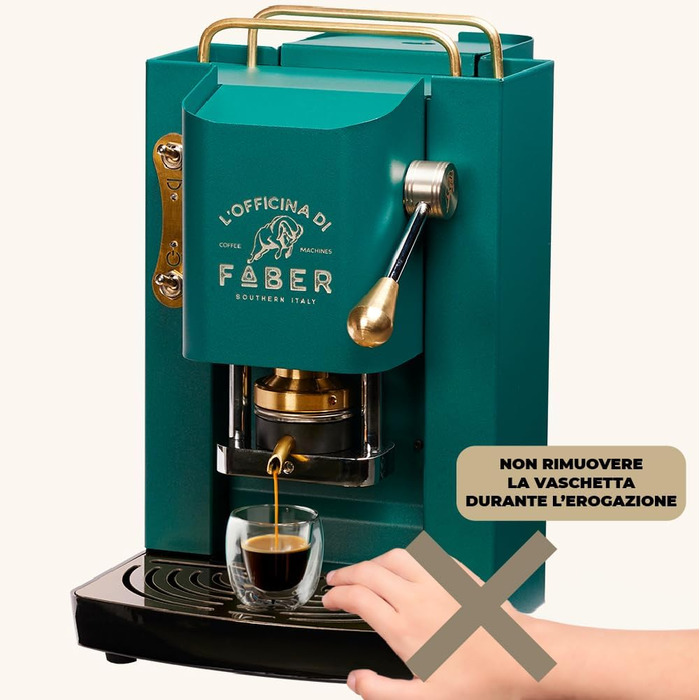 Faber Pro Deluxe Brass Coffee Machine with E.S.E. Paper Pads 44 mm