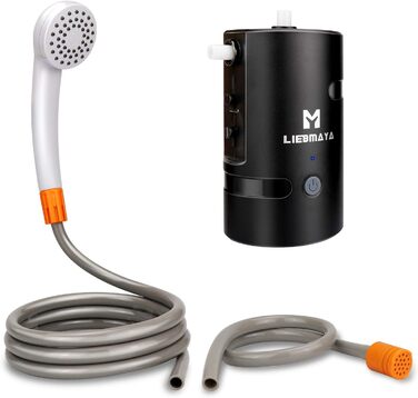 12V Portable Outdoor Shower, Outdoor Shower, Camping Shower with 4400mAh Battery USB Charging Powered Shower Pump for Camping, Hiking, Travel, Garden, Beach, IPX7 Waterproof