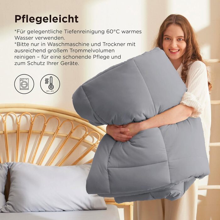 Комплект постільної білизни BEDSURE: ковдра зимова 135x200, ковдра літня 135x200, ковдра всесезонна 135x200, 450gsm, білий