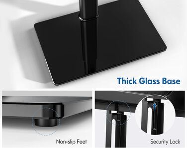FITUEYES Adjustable TV Stand for 32-65 Inch TVs - Swivel & Height Adjustable - VESA 600x400 - White/Black