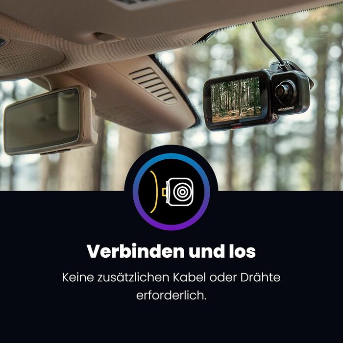 Nextbase 245609 Задня камера відеореєстратора для моделей 322GW, 422GW, 522GW, 622GW, HD, об'єктив 30° з роздільною здатністю до 1080p, 30 FPS, проста установка одним кліком