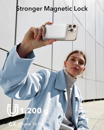 Power Bank ESR MagSafe 10000mAh, QI2, Бездротова Магнітна, 15W, USB-C, для iPhone/Pixel, Білий