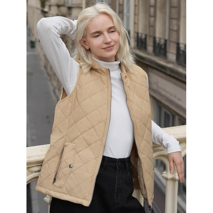 Жіноча жилетка Fuinloth: легка степкова жилетка без рукавів, осінь, колір хакі