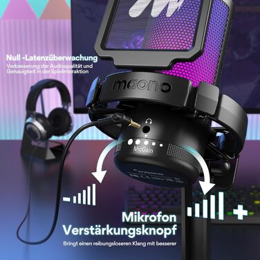 MAONO DGM20 Чорний USB Мікрофон для Ігор з Поп-фільтром та Керуванням Гучності - для Стрімінгу, Подкастів, Twitch, YouTube, Discord, PC, Mac, PS4/PS5