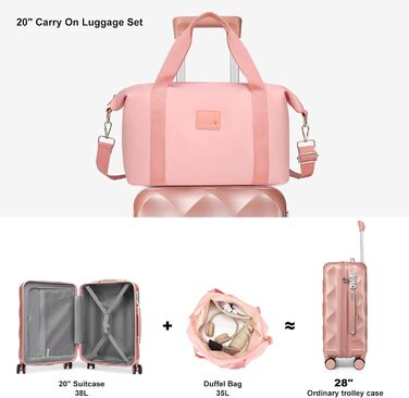 Набір валіз Sea Choice Hardshell Trolley 5шт. з TSA замком, рожеве золото (55/65/76 см)