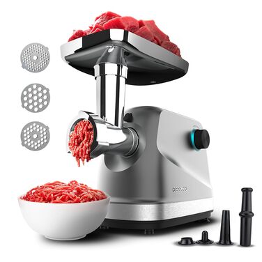 М'ясорубка електрична Cecotec 1360 Вт з нержавіючої сталі + 3 диски (3/5/7 мм)