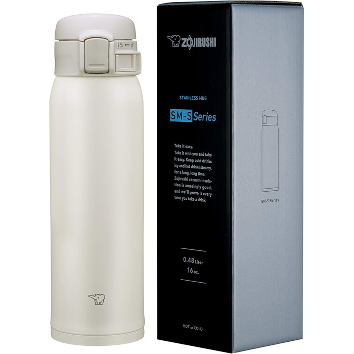 Zojirushi Stainless Steel Thermobecher - Insulated Travel Mug for Coffee, Office & Travel - Leakproof, 0.48L, Dark Blue