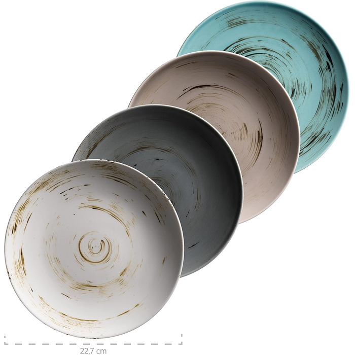 Набір кавових чашок MÄSER Derby Premium для 4 осіб, 12 шт. (з підставками), гастрономічна якість, сучасний дизайн, пастельні кольори