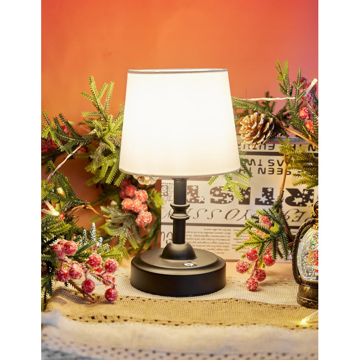 Бездротова лампа настільна акумуляторна 4000mAh, тепле світло 2700K, торшери з сенсорним керуванням, адаптер/кабель для зарядки, для спальні, подарунок (золотиста)