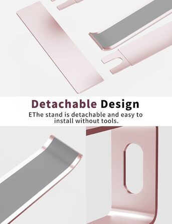 Підставка для ноутбука ALASHI на стіл, алюміній, ергономічна, 10-15.6 дюймів, червоно-золотий рожевий