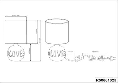 Торшер Reality Leuchten Esna R50651025 - керамічний торшер з тканинним абажуром білий/сірий (LOVE)