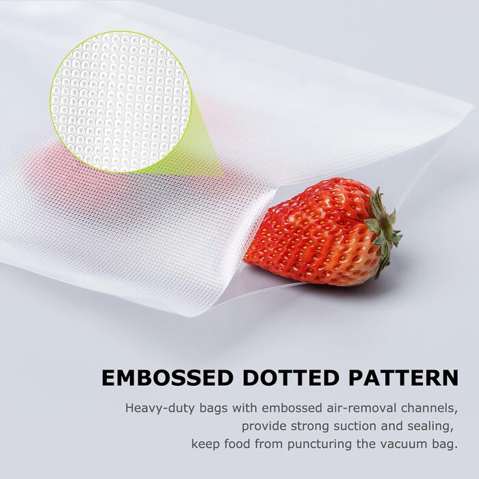 Bonsenkitchen Vacuum Bags 200 Bags 20x30 cm, Professional Foil Bags for all Vacuum Sealers, Vacuum Bags for Food, Sous Vide Freezer Bags, Seal Bags, BPA-free, VB3208