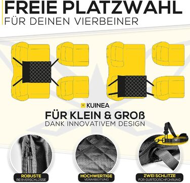 Автокрісло для собак KUINEA® Extra Stable - з ременем безпеки, для собак маленьких та середніх порід, водовідштовхуче, автокошик для собак, автокрісло для собак