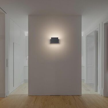 Klighten Зовнішня лампа 24W, водонепроникна IP65, поворотна LED панель для саду, тераси, фасаду. 1500 люмен, тепле біле світло 3000K, антрацит