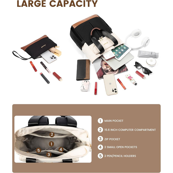 LOVEVOOK Рюкзак для жінок, великий, 15.6