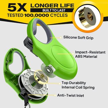 Рулетка для собак Fida, 4.8 м, для малих порід до 11.8 кг, 360°, кавовий/коричневий (L, зелений)