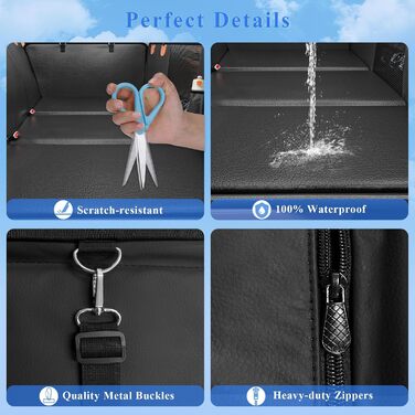 Накладка на сидіння автомобіля для собак з жорсткою основою, водонепроникна та стійка до подряпин, оранжева/чорна. Підходить для авто, SUV, мінівенів.