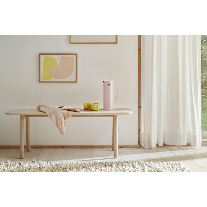 Термос Stelton EM77 - 1 літр, лавандовий колір. З подвійними стінками, для гарячих/холодних напоїв, з скляною вставкою, магнітним затвором, гвинтовою кришкою, вінтажний дизайн