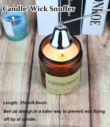 STATABSTA 4-in-1 Candle Accessory Set, Candle Snuffer, Wick Trimmer, Trimmer, and Wick Scoop, Candle Care Set for Gifts, Candle Lovers (Silver)