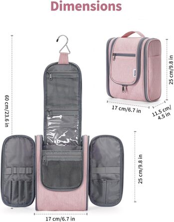 Косметичка для подорожей Narwey Klein: жіноча та чоловіча, для дітей, рожева (компактна)