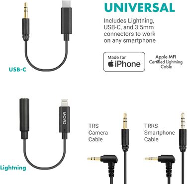 Movo iVlogger-PRO: Набір для влогів з комплектом аксесуарів для iPhone/Android (статив, мікрофон, RGB-світло)