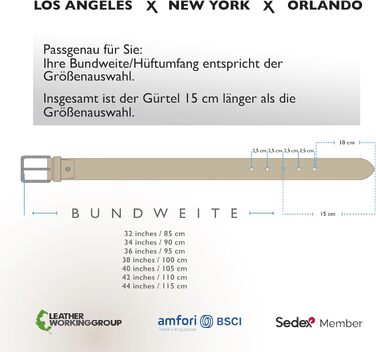 Чоловічий шкіряний ремінь FENIX NEW YORK, 80-125 см, регульований, 35 мм, без нікелю, для костюма та джинсів