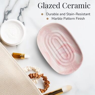 Миска для мила з кераміки, антиковзна, зелена/рожева | Мильниця для ванної, кухні, душу