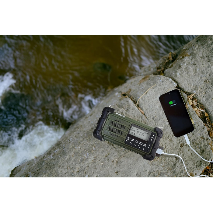 Радіо Sangean MMR-99: багатофункціональне, з ручкою, FM-RDS, Bluetooth, LED, IP55, для відпочинку та надзвичайних ситуацій