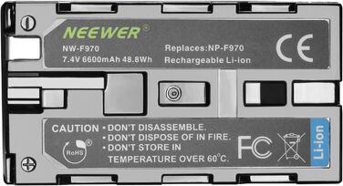 Акумулятор Neewer 6600mAh Li-ION для Sony NP-F970/960/975/570/750/770 з LCD-зарядним пристроєм