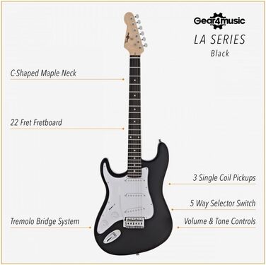 Електрогітара Gear4music LA для лівшів 4/4 з підсилювачем 10 Вт