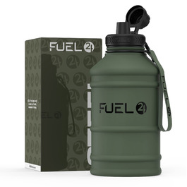 Фляга спортивна Fuel24 Extra Stark 1.3л/2.2л, нержавіюча сталь, зелена - пляшка для води, герметична, без BPA, для фітнесу та спорту