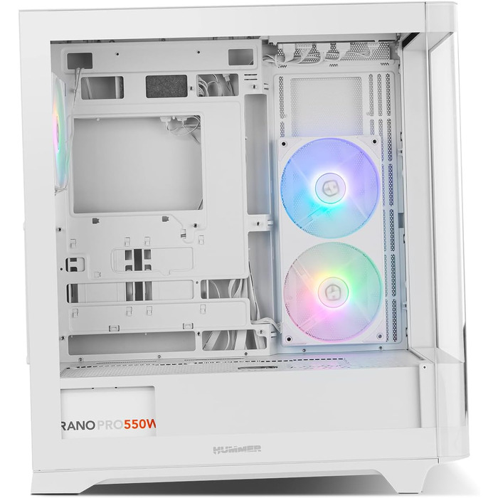 Корпус для ПК NOX Xtreme Products HUMMER ETHER WH – ATX/Micro-ATX/ITX Midi Tower з сітчастою передньою та верхньою панелями, скляними бічними панелями, 3 вентиляторами 140 мм, підтримка до 10 вентиляторів, USB-C/USB 3.0, білий
