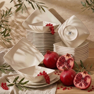 Обідній сервіз на 12 осіб, набір 36 предметів, бежевий, EPIRI KONSIMO