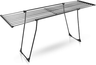 BigDean Telescopic Bed Sheet Drying Rack Black with Wheels - Without Obstructive Crossbar - Black Edition 20m Extendable - Winged Clothes Dryer Clothes Dryer