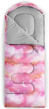 Сплячі мішки BailiPromise Pink Cloud - рожеві хмаринки, 3 сезони, для дорослих та дітей, водонепроникні, 31x90