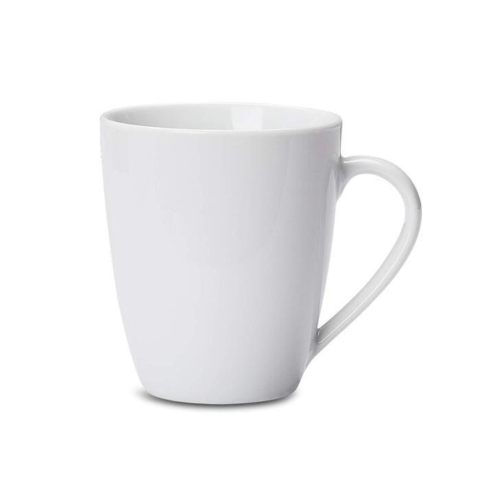 Amazon Basics Coffee Mug Set, 12-Piece Porcelain, 355 ml, White (Formerly AmazonCommercial Brand)