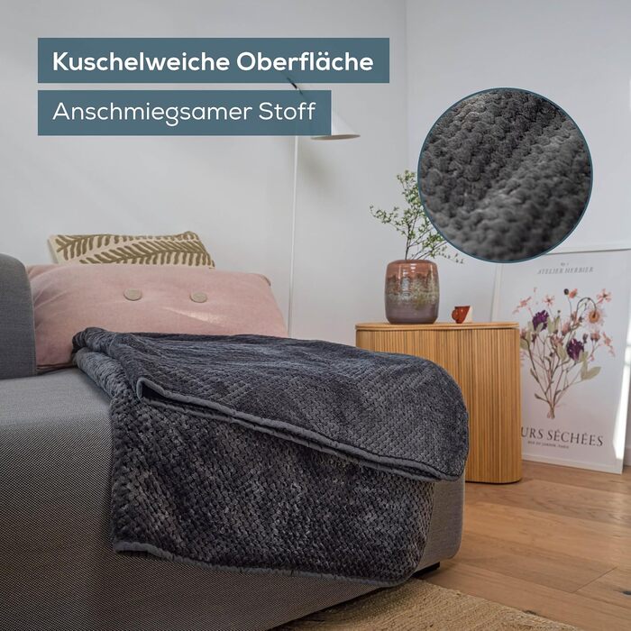 Електрична ковдра Beurer HD 75 Nordic з штучним хутром, 6 температурних режимів, автовимкнення, 180x130 см, бежево-коричнева