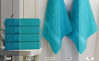 Набір банних рушників Utopia Towels 100% бавовна, 6 шт, 60x120 см, м'які та гігроскопічні рушники для душу та басейну (Бірюзовий)