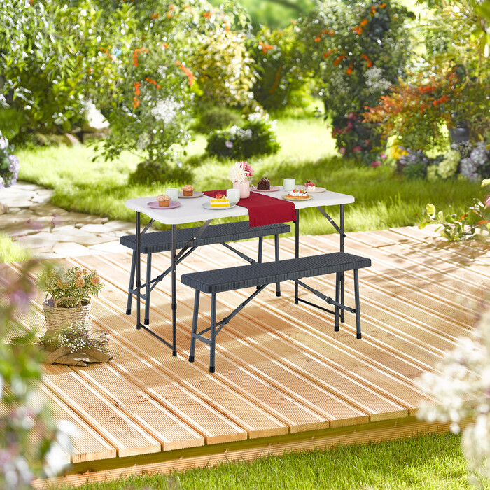 Relaxdays 2-Piece Beer Bench, 102 cm