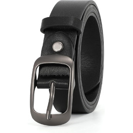 Жіночий шкіряний ремінь WHIPPY великого розміру, модний ремінь з телячої шкіри з надійною пряжкою, для джинсів, штанів, суконь, чорний (пряжка 'Пістолет'), 3XL:150см (підходить для талії 134-145см)