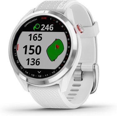 Годинник GPS Garmin S42 для гольфу, дорослий, унісекс, сірий/чорний, 43,4 x 43,4 x 11,7 мм