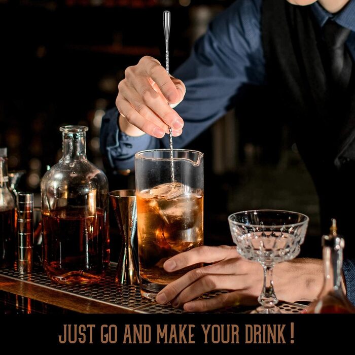 Набір барних ложок для коктейлів з нержавіючої сталі, 30.5 см, з спіральним візерунком