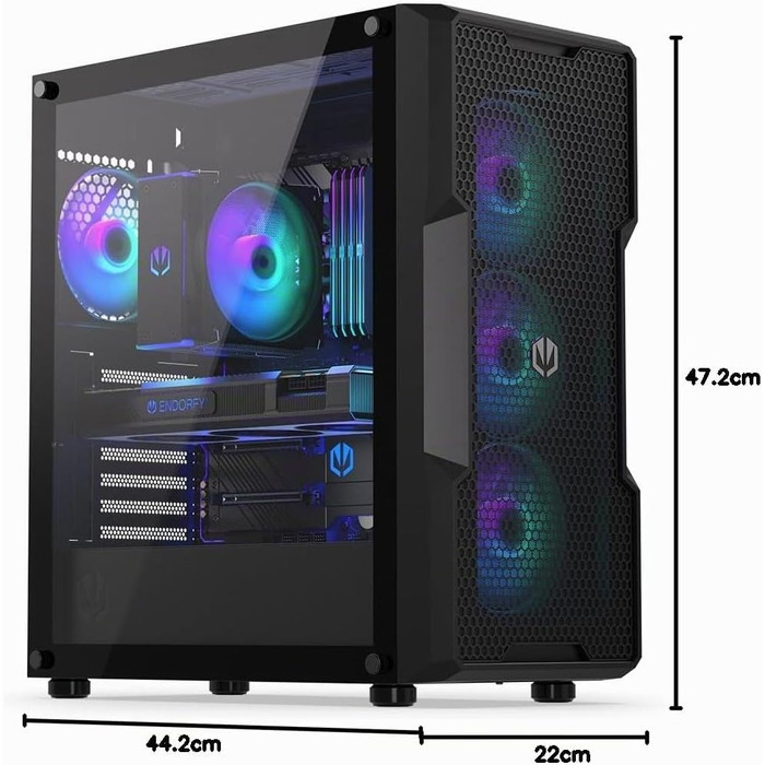 Корпус для ПК Endorfy Regnum 400 Air ATX, загартоване скло, 4x120мм ARGB вентилятори