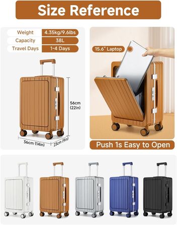 Валіза-ролер Sea Choice з відділенням для ноутбука 15.6', з USB-портом, з PC корпусом, TSA-замок, 360° колеса (жовто-коричневий)