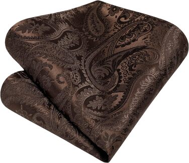 Набір краваток та нагрудних хустинок Enlision для чоловіків: краватка, нагрудна хустинка, краватоклямер. Paisley, в клітинку, коричневий, універсальний розмір