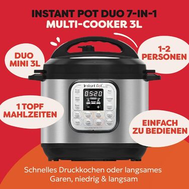 Мультиварка Instant Pot Duo 7-в-1, 5.7 л, нержавіюча сталь, мультикухня для приготування різноманітних страв